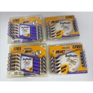 4x 10 pack NEW BIC Softwin for Women Disposable Twin Blade Razors 1999 40 total